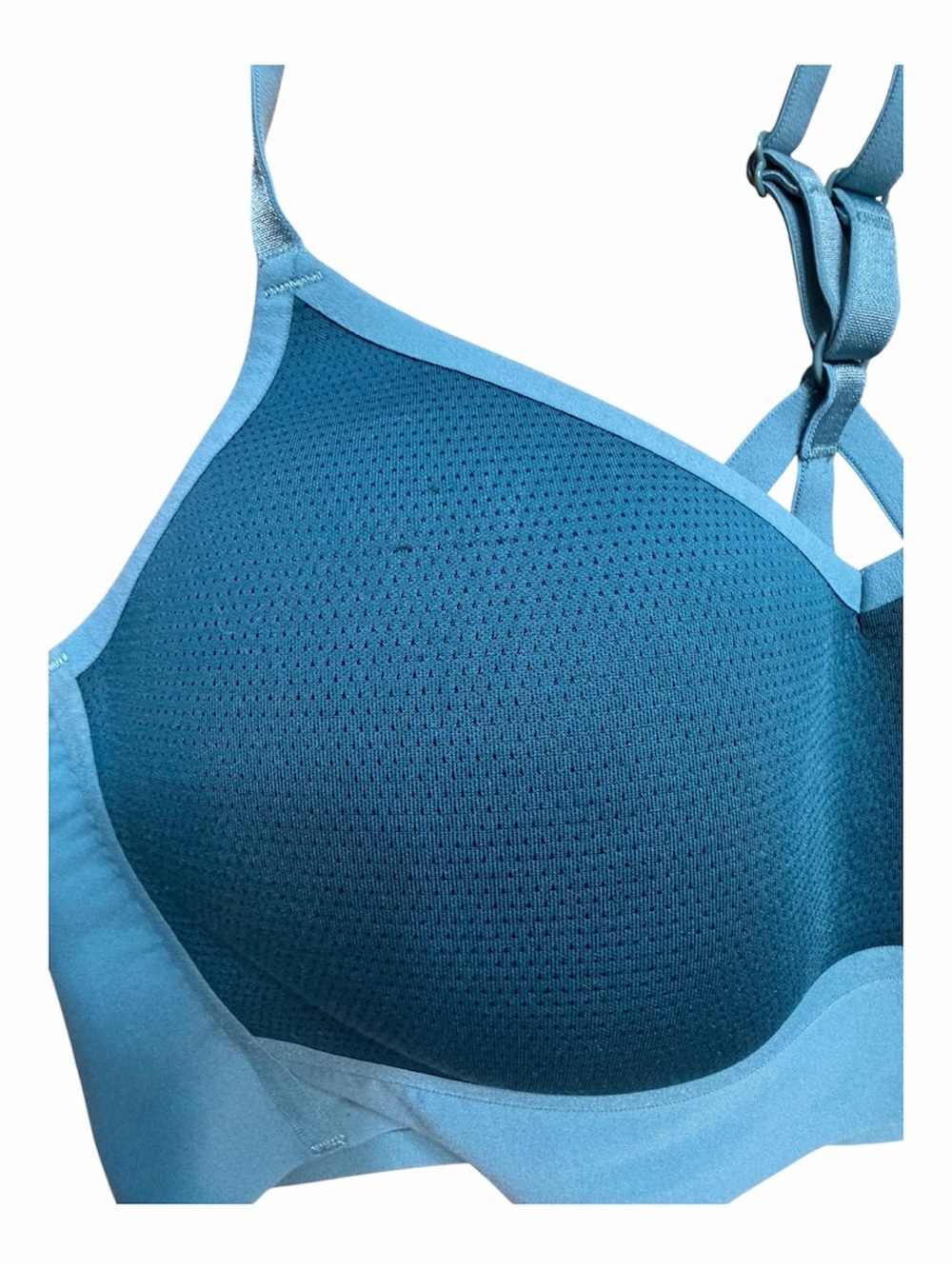 Nike Blue Sports Bra - Racerback, Perforated Back, Adjustable Straps - Picture 8 of 15